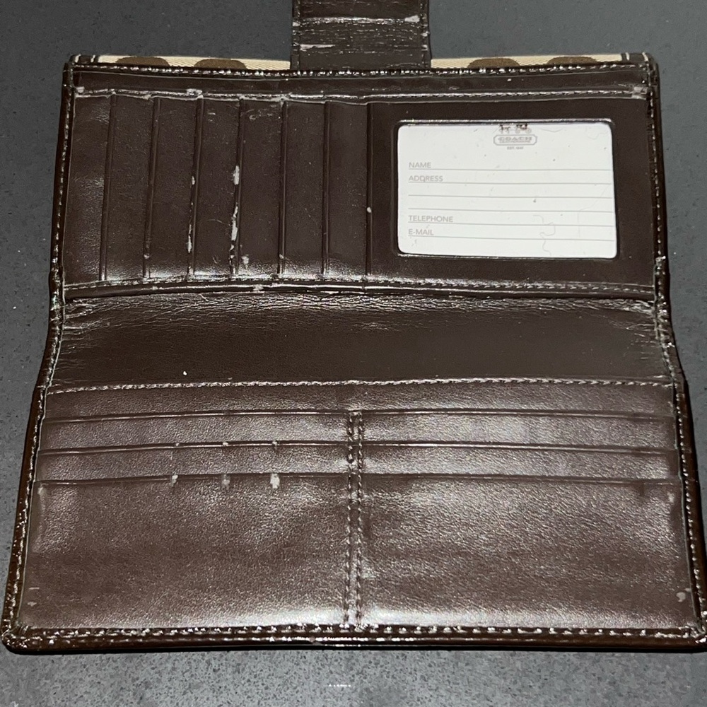 Coach Signature Brown and Tan Clutch - Picture 4 of 4